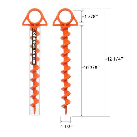 Large Ground Anchor | Orange Screw