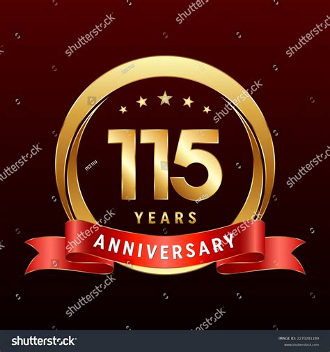 115th Anniversary Logo Design Golden Ring Stock Vector Royalty Free