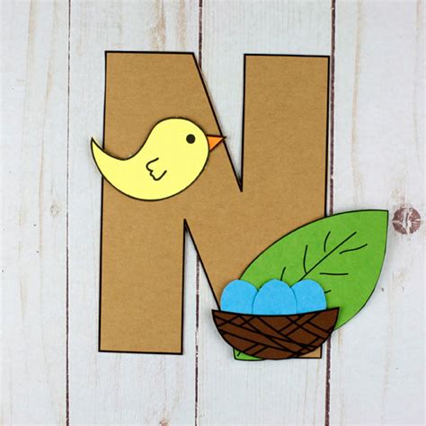 Letter N Craft N Is For Nest Uppercase Letter N Non Toy Ts