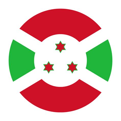 Burundi Flat Rounded Flag With Transparent Background Png