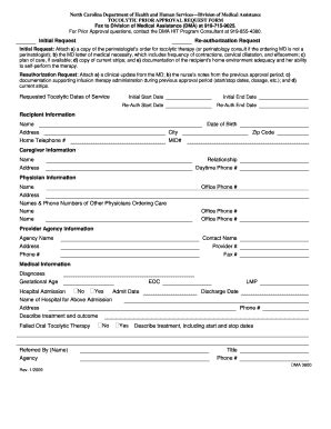 Fillable Online Info Dhhs State Nc Dma 3600 Pdf Tocolytic Prior