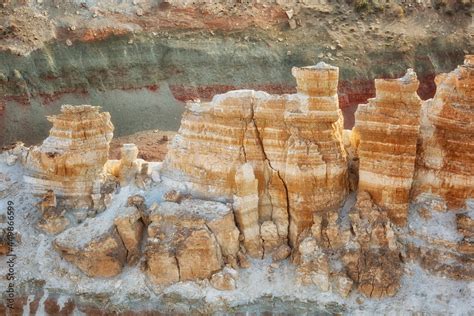 Beautiful Cliffs In The Canyon Of The Ustyurt Plateau At Sunset