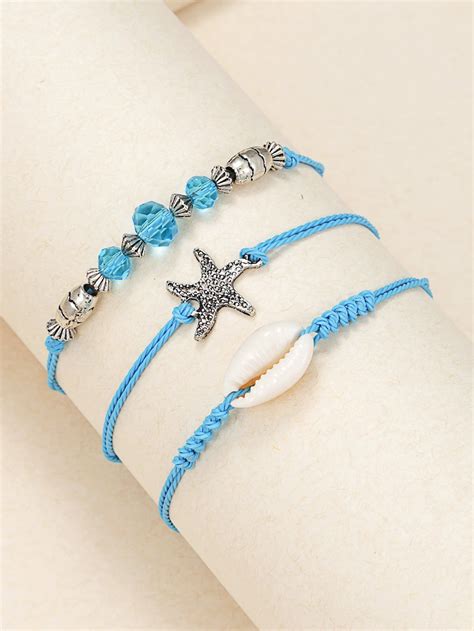 Piezas Pulsera Estrella De Mar Con Dise O De Concha En