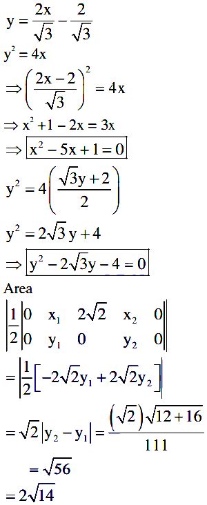 Let The Focal Chord Of The Parabola P Y 2 4x Along The Line L Y Mx C M 0 Meet The