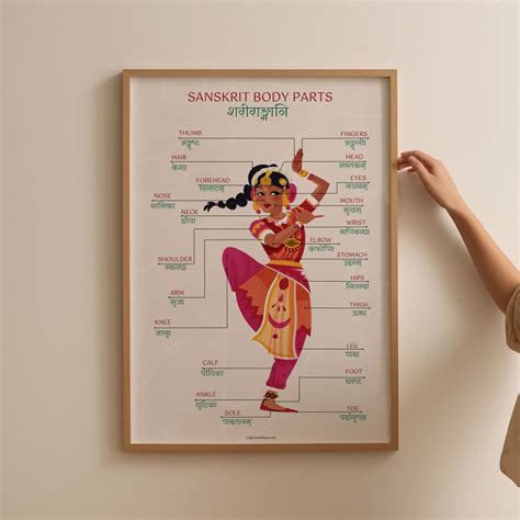 Sanskrit Body Parts Names With English Translations Self Study Chart