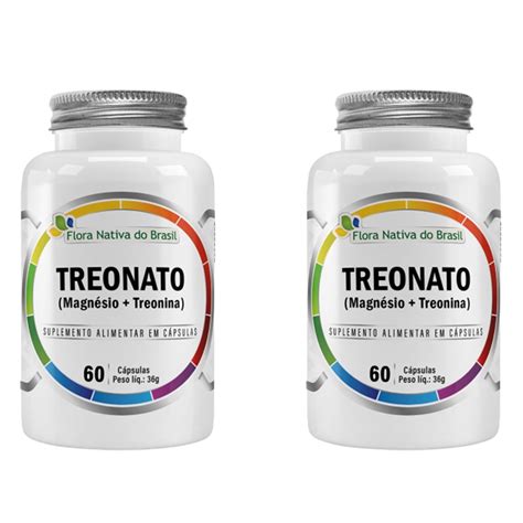 Kit 2x Magnésio L Treonato Puro Concentrado 120 Cápsulas 600mg Flora