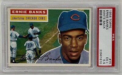 Topps Baseball Ernie Banks White Back Psa Graded Ex Ebay