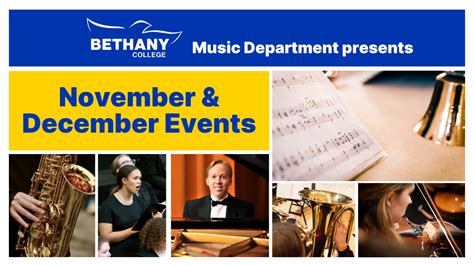 Bethany College Music Department Announces November And December Events