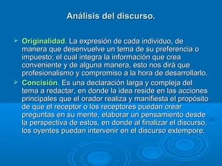 An Lisis Del Discurso Ppt