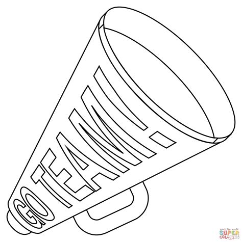 Printable Cheer Megaphone Outline Sketch Coloring Page