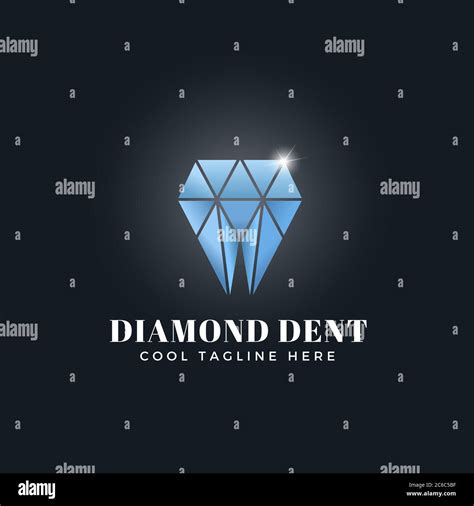 Diamond Dent Abstract Concept Vector Emblem Sign Or Logo Template