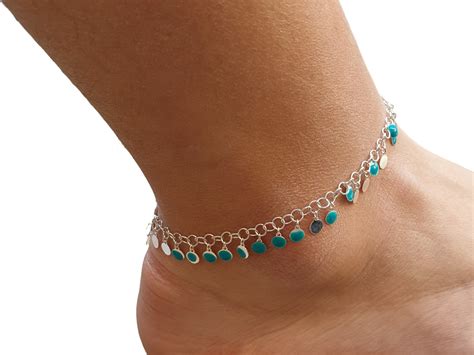 Sterling Silver Ankle Chain Women S Leg Bracelet Boho Etsy