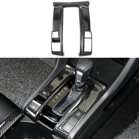 Carbon Fiber Center Console Gear Shift Panel Frame Cover Trim For Honda