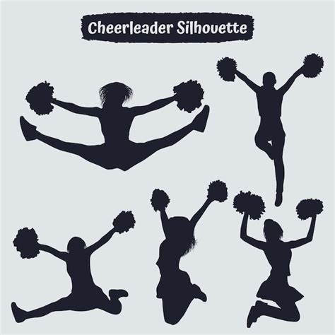 Premium Vector Collection Of Cheerleader Silhouette In Different