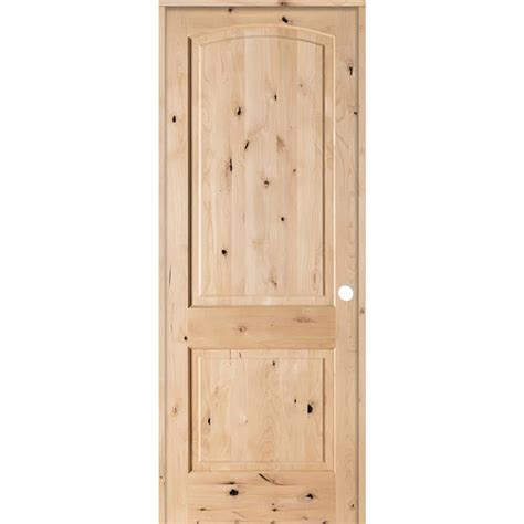Krosswood Doors 30 in. x 96 in. Rustic Knotty Alder 2-Panel Top Rail ...