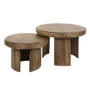 Set De Tables Basses Organiques En Bois D Acacia Amelia Maisons Du Monde