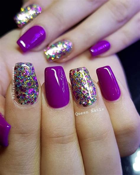 Purple Glitter Nails Purple Nail Art Purple Nail Designs Pretty Nail Art Designs Sparkle