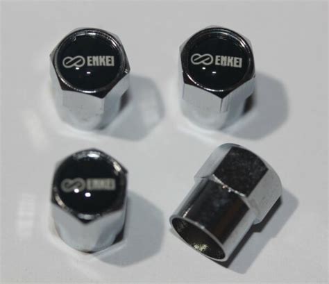 Enkei Black Tire Valve Caps Plus Free Extra Cap