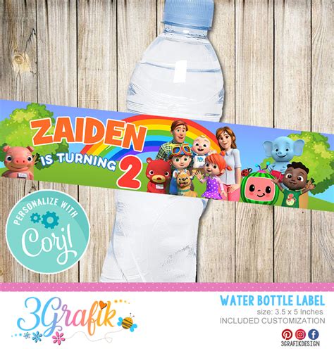 Cocomelon Water Bottle Label Digital Cocomelon Birthday Party