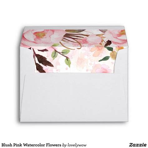 Blush Pink Watercolor Flowers Envelope Zazzle Pink Watercolor Flower Pink Wedding