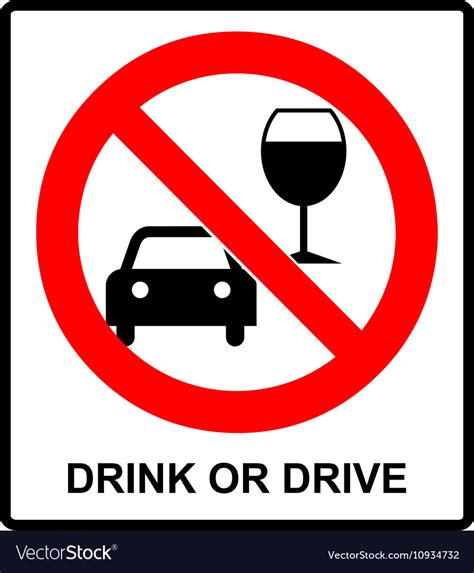 Don t drink and drive sign Royalty Free Vector Image