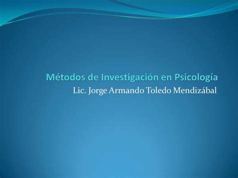 Calaméo Métodos De Investigación En Psicología