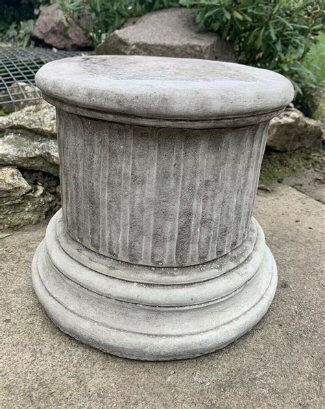 Stone Garden Round Solid Heavy Plinth Column Pedestal Ornament Etsy