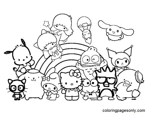 Sanrio Characters Coloring Pages Coloringpagesonly