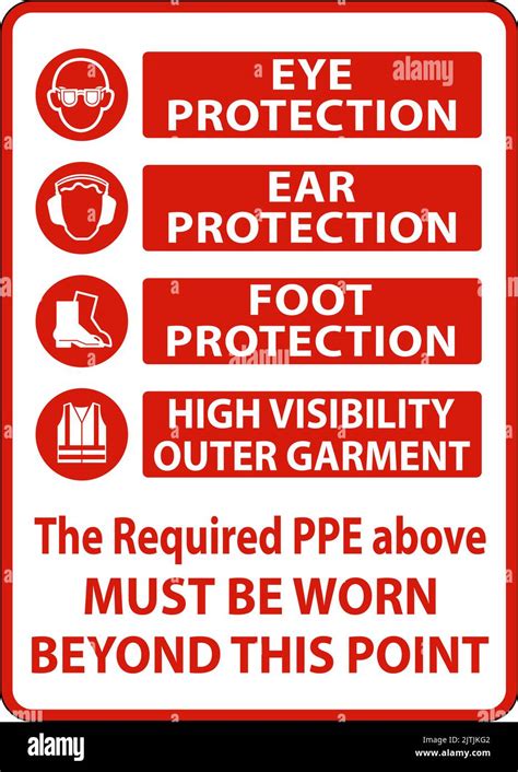 The Required Ppe Must Be Worn Sign Stock Vector Image And Art Alamy