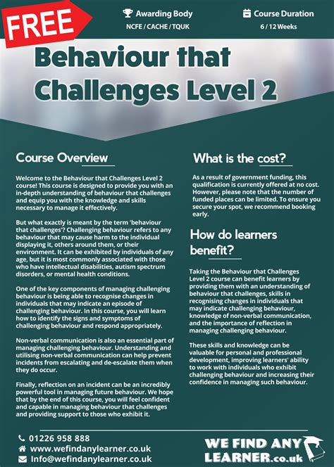 Understanding Behaviour That Challenges Level 2 We Find Any Learner