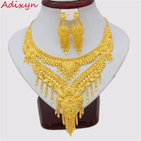 Aliexpress Buy Adixyn NEW 2018 Arab Dubai Necklace Earrings