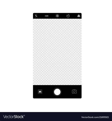 Smartphone camera app screen interface background Vector Image