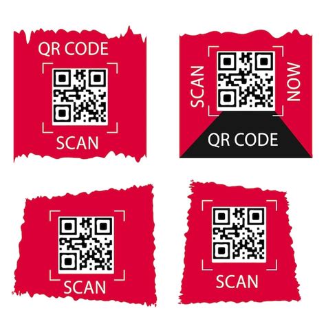 Conjunto de etiquetas de código qr Vector Premium