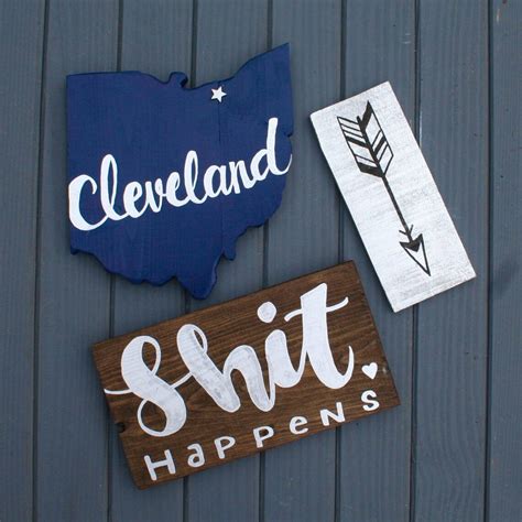 Cleveland Ohio Wall Art Sign Wooden Ohio Sign Ohio Home Decor | Etsy