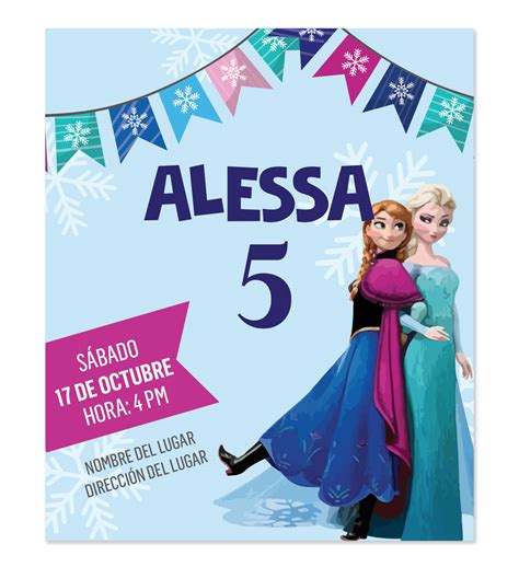 Invitación Ana Y Elsa Frozen Diseños Digitales Personalizados