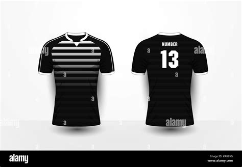 Black and White stripe pattern sport football kits, jersey, t-shirt ...