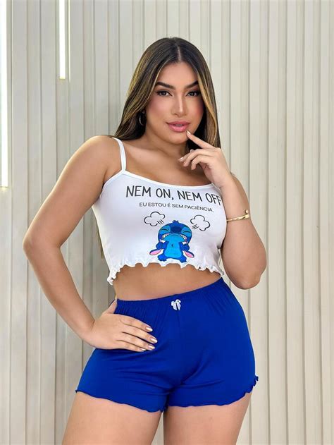 PIJAMA BLOGUERINHA SLIM K70 STITCH ZANGADO Império Lingerie