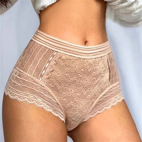 Frauen Sexy Spitze Französisch Hohe Taille Unterwäsche Nahtlose Panties