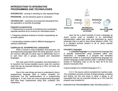 Integrative Programming And Technologies Module INTRODUCTION TO