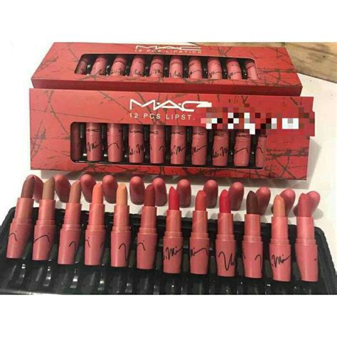 Mac Red 12 Pcs Matte Lipstick Set Shopee Philippines