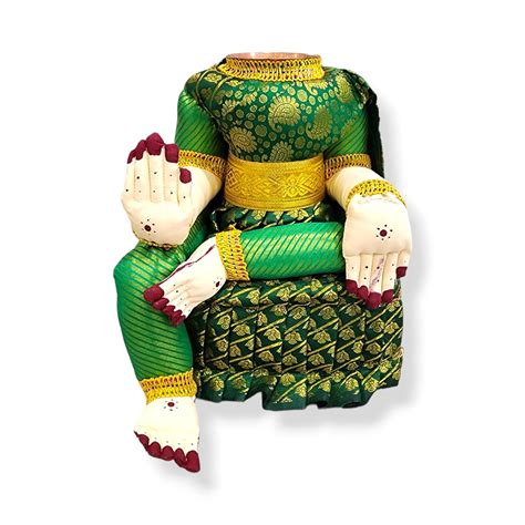 Buy YRK Green Saree Varalakshmi Idol for Pooja 10 Inch | Varalakshmi Face | Varalakshmi Amman ...