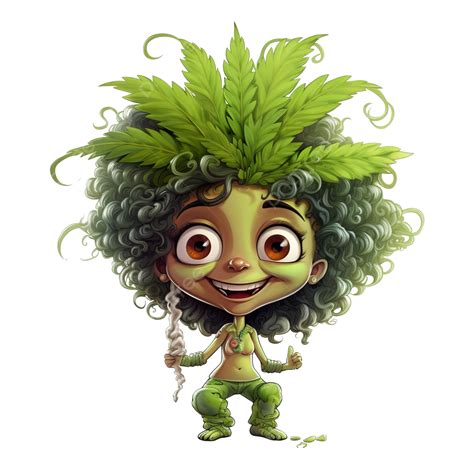 Artista De Personaje De Marihuana De Cannabis De Dibujos Animados Lindo Png Lindo Dibujos