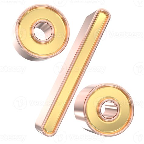 Gold Percent Silver And Gold 3d Rendering 44648557 Png