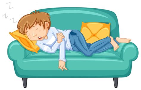 Premium Vector Man Taking Nap On Big Sofa