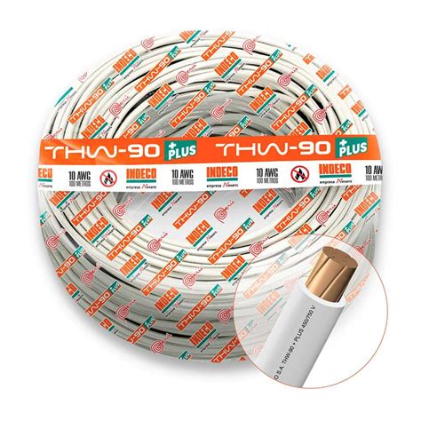 Cable Thw Plus V Awg Indeco Blanco Metros