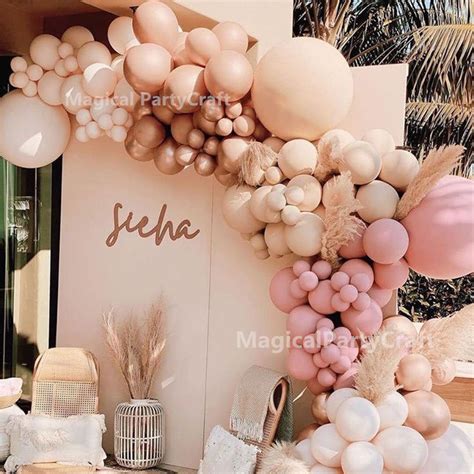 Pcs Pastel Blush Balloons Garland Kit Nude Apricot Copper Dusty Pink Doubled Balloon Arch For
