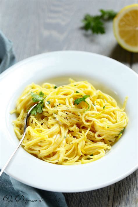 Pâtes tagliolini au citron pasta al limone Un déjeuner de soleil