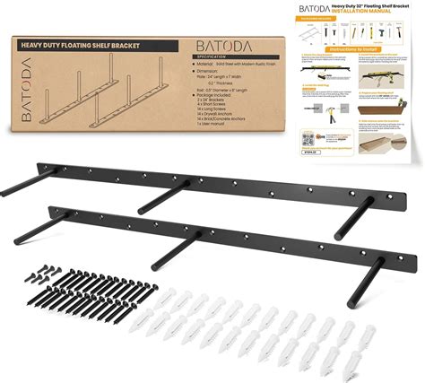 Amazon BATODA 32 Heavy Duty Floating Shelf Bracket 2 Pcs