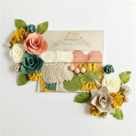 A variety of craft kits designed to make crafting your own felt flowers ...