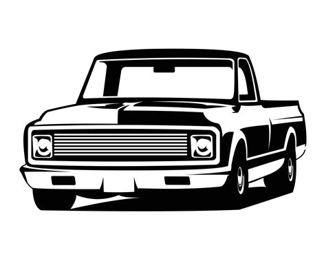 Chevy C10 Truck Industry Logo Silhouette Isolated White Background